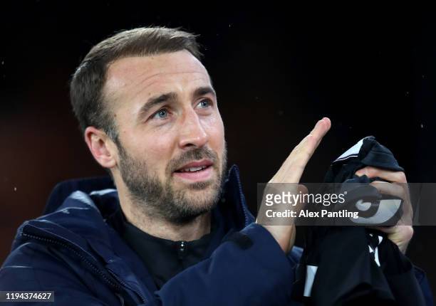 Glenn Murray of Brighton applauds fans during the Premier League match between Crystal Palace and Brighton & Hove Albion at Selhurst Park on December...
