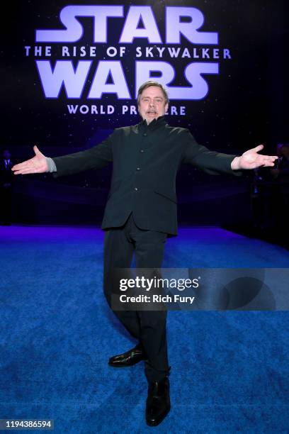 Mark Hamill attends the Premiere of Disney's "Star Wars: The Rise Of Skywalker" on December 16, 2019 in Hollywood, California.