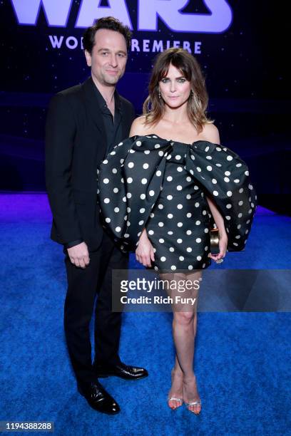 Matthew Rhys and Keri Russell attend the Premiere of Disney's "Star Wars: The Rise Of Skywalker" on December 16, 2019 in Hollywood, California.