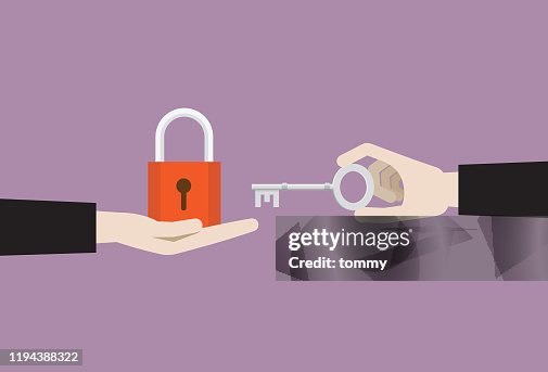 Key Unlocking Someone Businessman Uses A Key To Unlock High-Res Vector Graphic - Getty Images