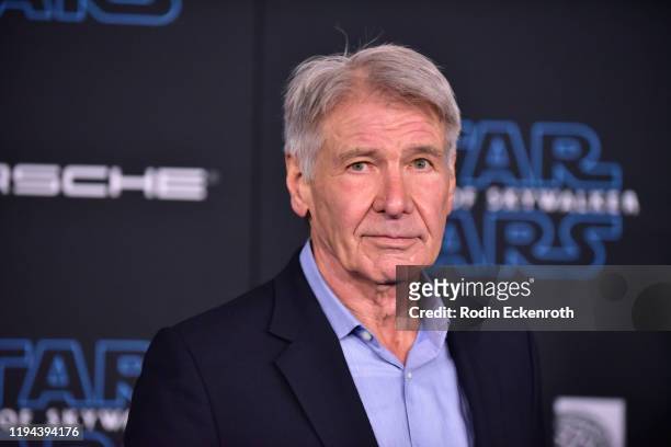 Harrison Ford attends the Premiere of Disney's "Star Wars: The Rise Of Skywalker" on December 16, 2019 in Hollywood, California.