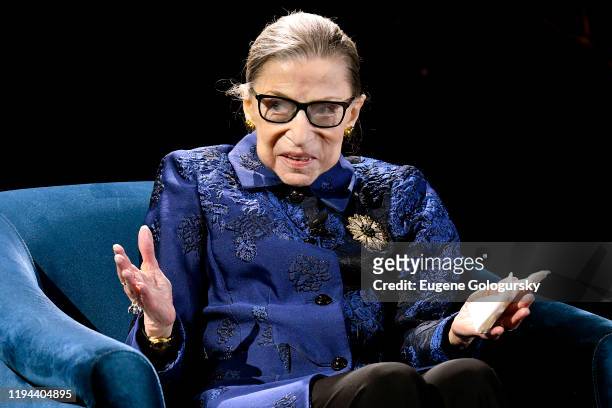 Justice Ruth Bader Ginsburg speaks onstage at the Fourth Annual Berggruen Prize Gala celebrating 2019 Laureate Supreme Court Justice Ruth Bader...