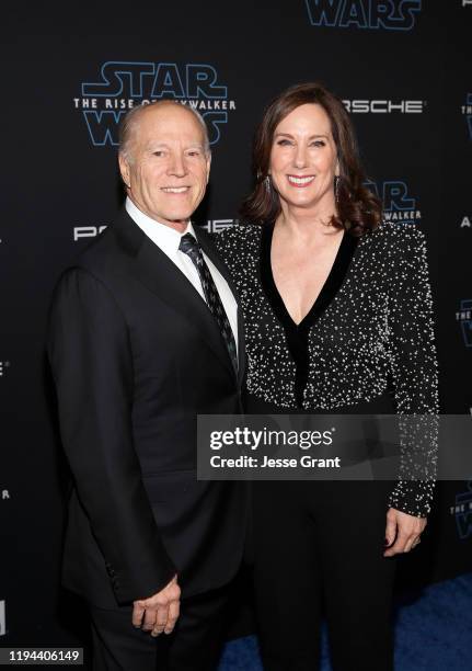 Frank Marshall and Producer and President of Lucasfilm Kathleen Kennedy arrive for the World Premiere of "Star Wars: The Rise of Skywalker", the...