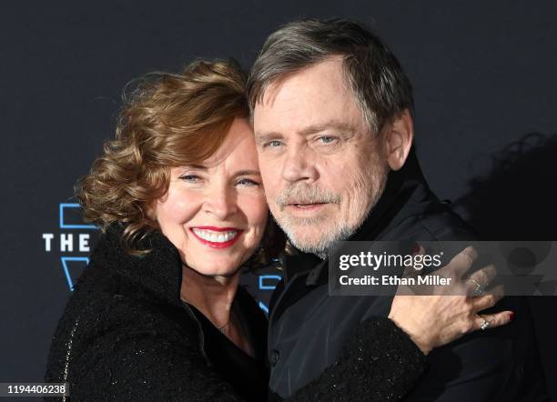 Marilou Hamill and her husband, actor Mark Hamill, attend the premiere of Disney's "Star Wars: The Rise of Skywalker" on December 16, 2019 in...