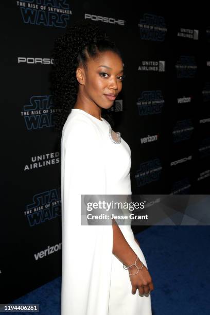 Naomi Ackie arrives for the World Premiere of "Star Wars: The Rise of Skywalker", the highly anticipated conclusion of the Skywalker saga on December...
