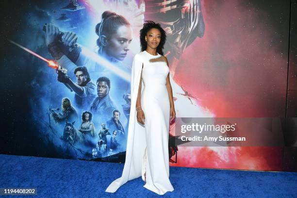 Naomi Ackie arrives for the World Premiere of "Star Wars: The Rise of Skywalker", the highly anticipated conclusion of the Skywalker saga on December...