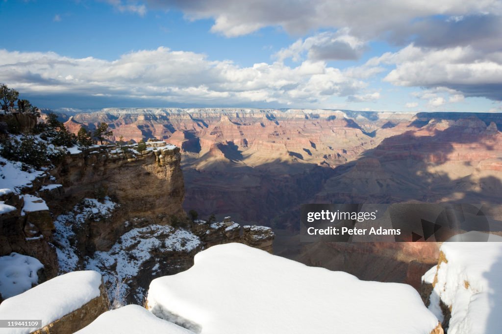 Snow, South Rim, Grand Canyon, Arizona, USA