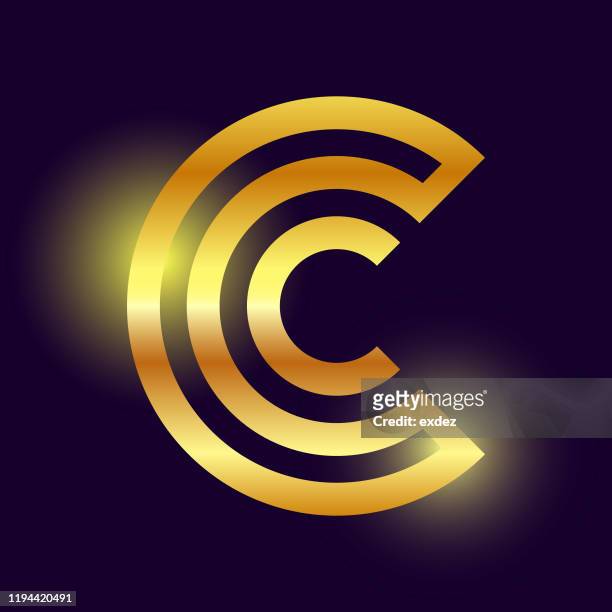 glitzer c logo zeichen - buchstabe c stock-grafiken, -clipart, -cartoons und -symbole