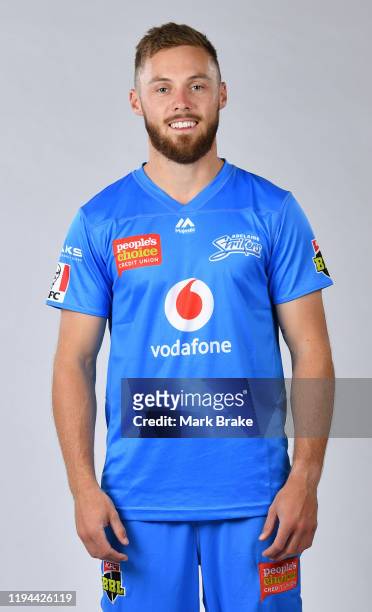 Philip Salt poses during the Adelaide Strikers Big Bash League headshots session at the Adelaide Oval on December 17, 2019 in Adelaide, Australia.
