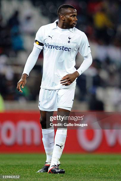 Bongani Khumalo of Tottenham Hotspur looks on during the 2011 Vodacom Challenge match between Orlando Pirates and Tottenham Hotspur from Mbombela...