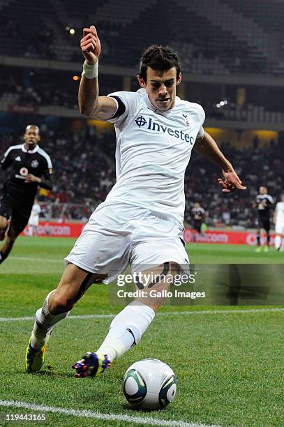 Gareth Bale of Tottenham Hotspur in action during the 2011 Vodacom Challenge match between Orlando Pirates and Tottenham Hotspur at Mbombela Stadium...