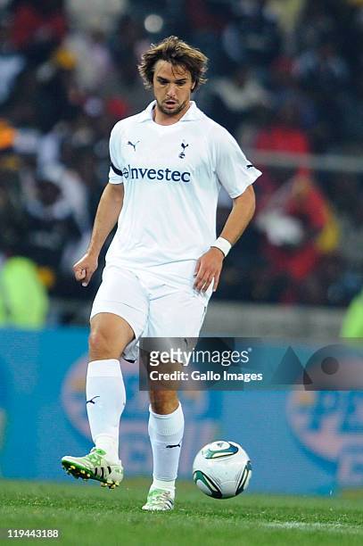 Vedran Corluka of Tottenham Hotspur in action during the 2011 Vodacom Challenge match between Orlando Pirates and Tottenham Hotspur at Mbombela...