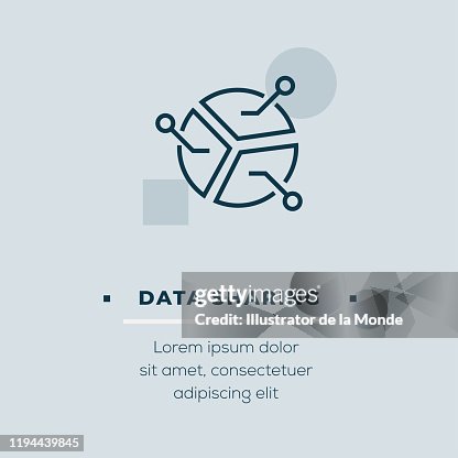 Data Sharing Line Icon, Stock Illustration Data Sharing Line Icon, Stock Illustration