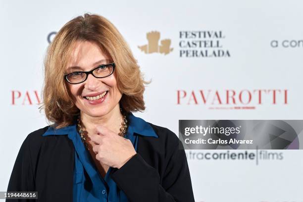 Luciano Pavarotti Foundation President Nicoletta Mantovani Pavarotti attends 'Pavarotti' photocall at the Intercontinental Hotel on December 17, 2019...