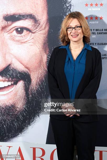 Luciano Pavarotti Foundation President Nicoletta Mantovani Pavarotti attends 'Pavarotti' photocall at the Intercontinental Hotel on December 17, 2019...