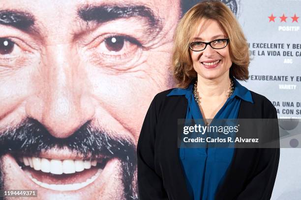 Luciano Pavarotti Foundation President Nicoletta Mantovani Pavarotti attends 'Pavarotti' photocall at the Intercontinental Hotel on December 17, 2019...