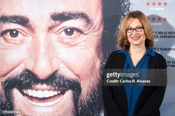 Luciano Pavarotti Foundation President Nicoletta Mantovani Pavarotti attends 'Pavarotti' photocall at the Intercontinental Hotel on December 17, 2019...