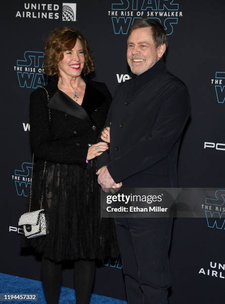 Marilou Hamill and her husband, actor Mark Hamill, attend the premiere of Disney's "Star Wars: The Rise of Skywalker" on December 16, 2019 in...