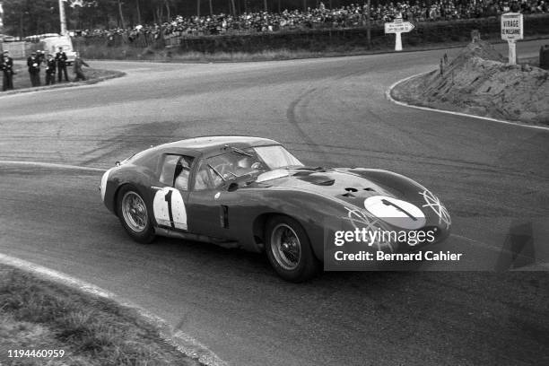 Stirling Moss, Maserati 450S Zagato Coupe, Le Mans 24 Hours, Circuit de la Sarthe, Le Mans, 23 June 1957.