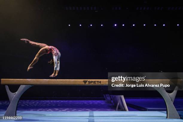 Flavia Saraiva of Brazil in action on the Balance Beam during the Gymgala 2020 at Lotto Arena on December 14, 2019 in Antwerpen, Belgium.
