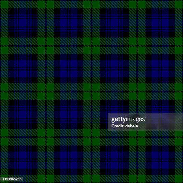 ilustrações, clipart, desenhos animados e ícones de black watch royal scottish tartan plaid - scottish culture