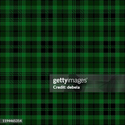Green And Black Scottish Tartan Plaid Textile Pattern Green And Black Scottish Tartan Plaid Textile Pattern