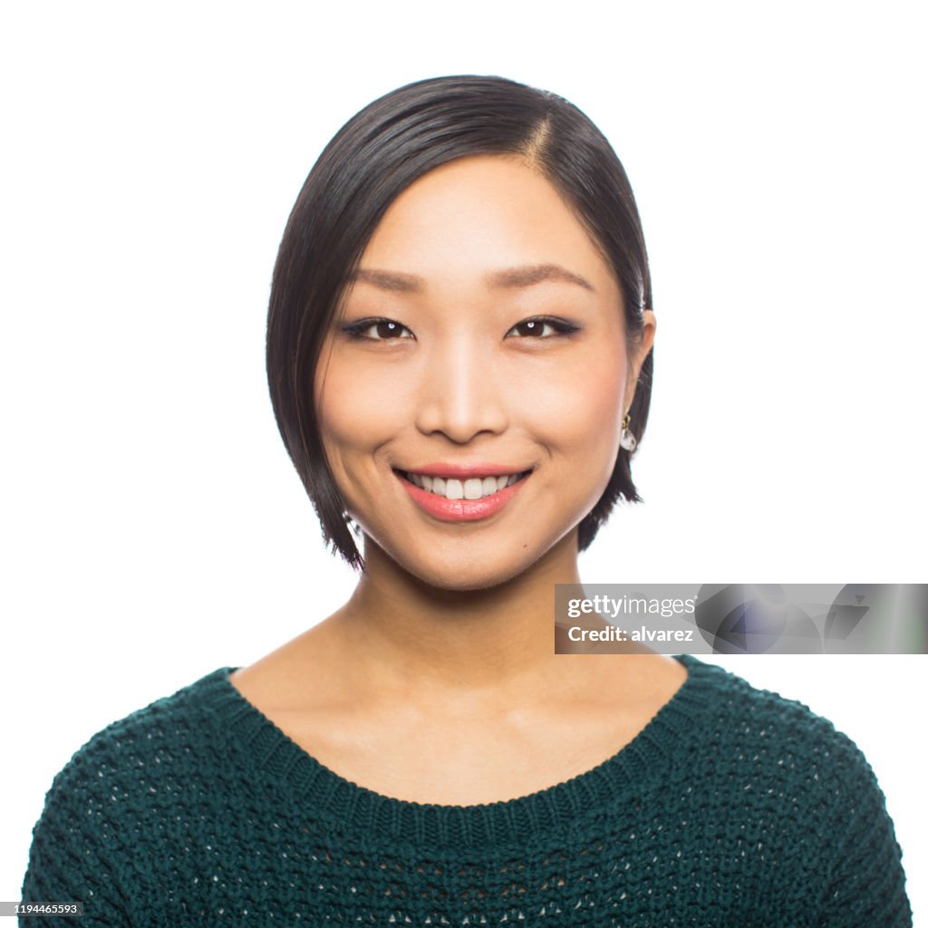 Young Japanese woman looking confident