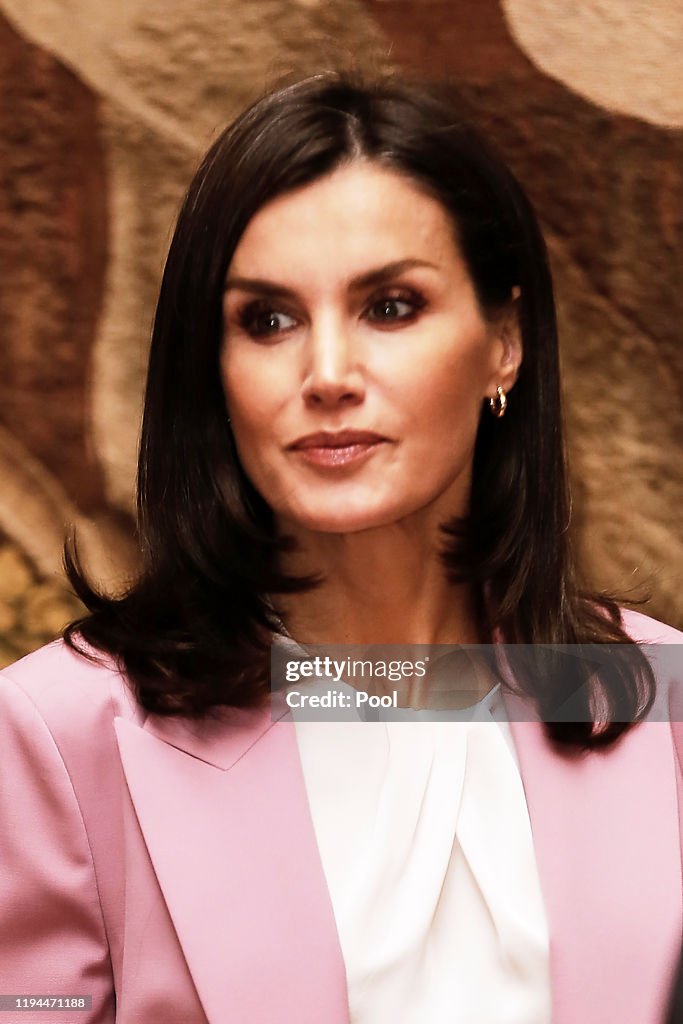 Queen Letizia Of Spain Visits An Exhibition At The Royal Palace