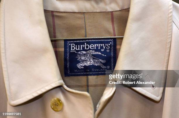Vintage or used Burberrys trench coat for sale at an antique shop in Santa Fe, New Mexico. In 1999 the company, headquartered in London, England,...