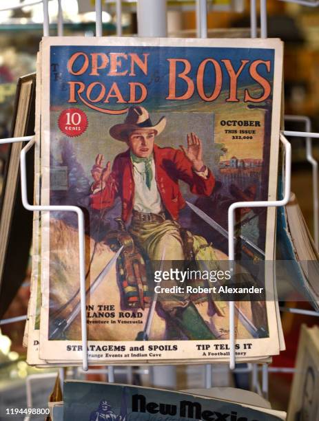 Vintage 1930s copy of 'The Open Road For Boys' magazine for sale at an antique shop in Santa Fe, New Mexico. The monthly magazine, encouraging the...
