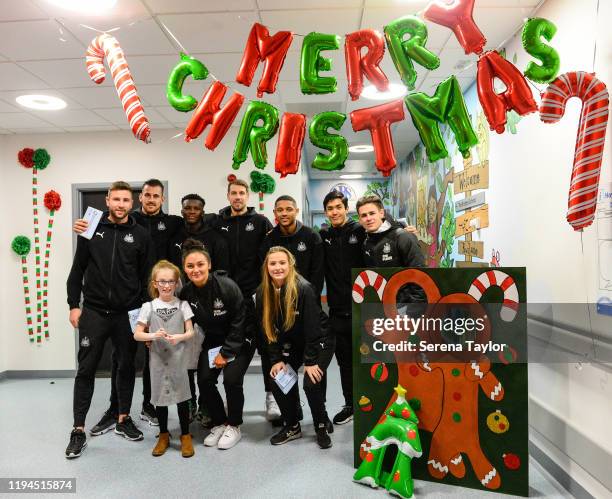 Newcastle First team, reserve and Women's team seen L-R Paul Dummett, Martin Dubravka, Rosaire Longelo, Jess Foster, Florian Lejeune, Anna Soulsby,...