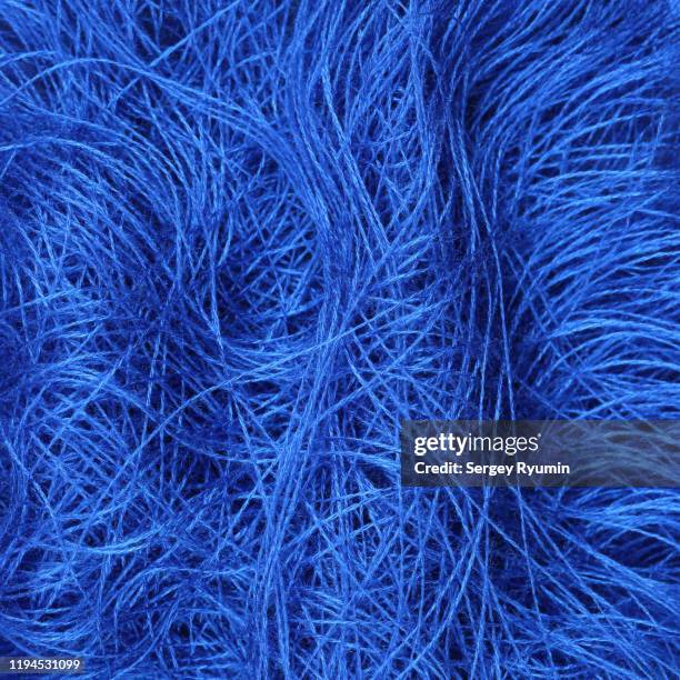 blue yarn background - fibre stockfoto's en -beelden