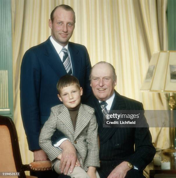 King Olav, Crown Prince Harald and Prince Haakon and of Norway, Crown Prince Harald, Prince Haakon and King Olav of NorwayOslo, Norway , 29th...