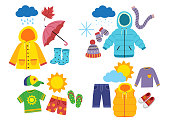 set of children's season clothes