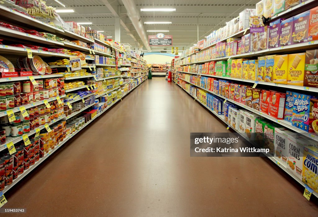 Grocery store aisle.