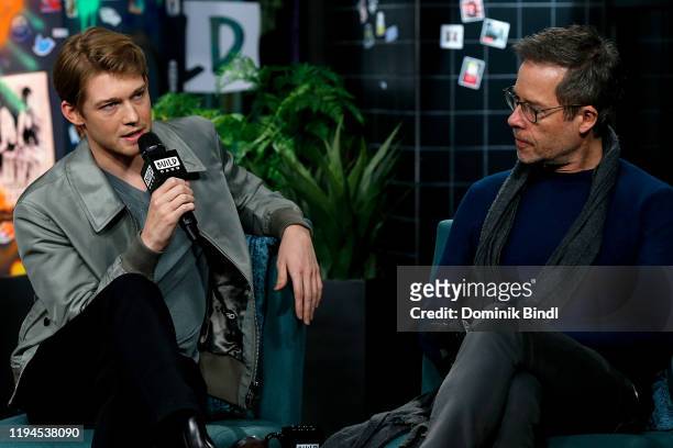 Joe Alwyn and Guy Pearce attend the Build Series to discuss 'A Christmas Carol' at Build Studio on December 17, 2019 in New York City.