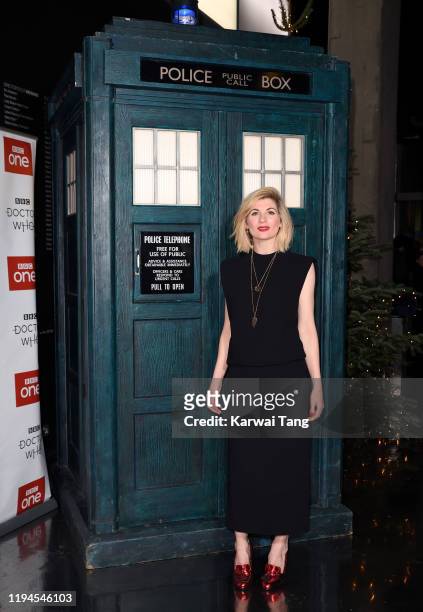 Jodie Whittaker attends a photocall for the new series launch of "Doctor Who" at BFI Southbank on December 17, 2019 in London, England.