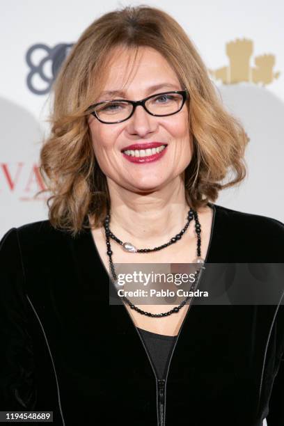 Luciano Pavarotti Foundation President Nicoletta Mantovani attends 'Pavarotti' premiere at Verdi Cinema on December 17, 2019 in Madrid, Spain.