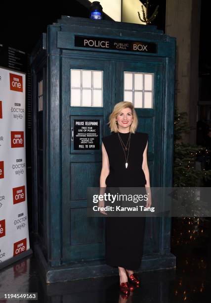 Jodie Whittaker attends a photocall for the new series launch of "Doctor Who" at BFI Southbank on December 17, 2019 in London, England.