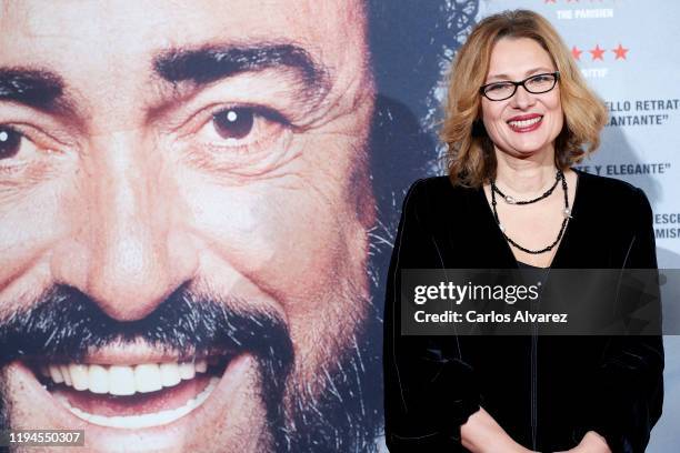 Luciano Pavarotti Foundation President Nicoletta Mantovani Pavarotti attends 'Pavarotti' premiere at the Verdi cinema on December 17, 2019 in Madrid,...