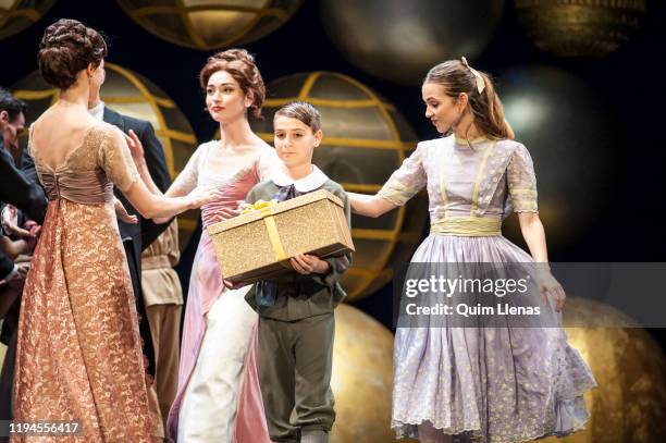 Dancers of the National Dance Company perform during the dress rehearsal of the ballet ‘El cascanueces’ by Tchaikovsky on stage at the Zarzuela...