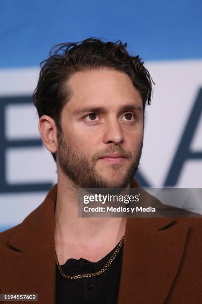 Christopher Von Uckermann looks on during a press conference of the film 'El hubiera sÌ existe' at Cinepolis Universidad on December 17, 2019 in...