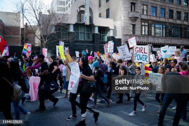The fourth annual women's march had brought out thousands of men and women demanding a clear agenda for women's rights by the next president of the...