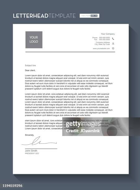 generic company letterhead template design 8.5x11 inches - letterhead stock illustrations