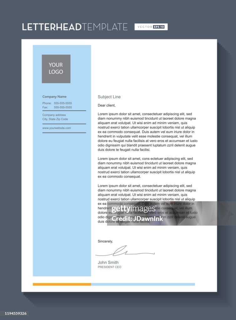 Generic Letter Head Example Generic Company Letterhead Template Design 85x11 Inches High-Res Vector ...