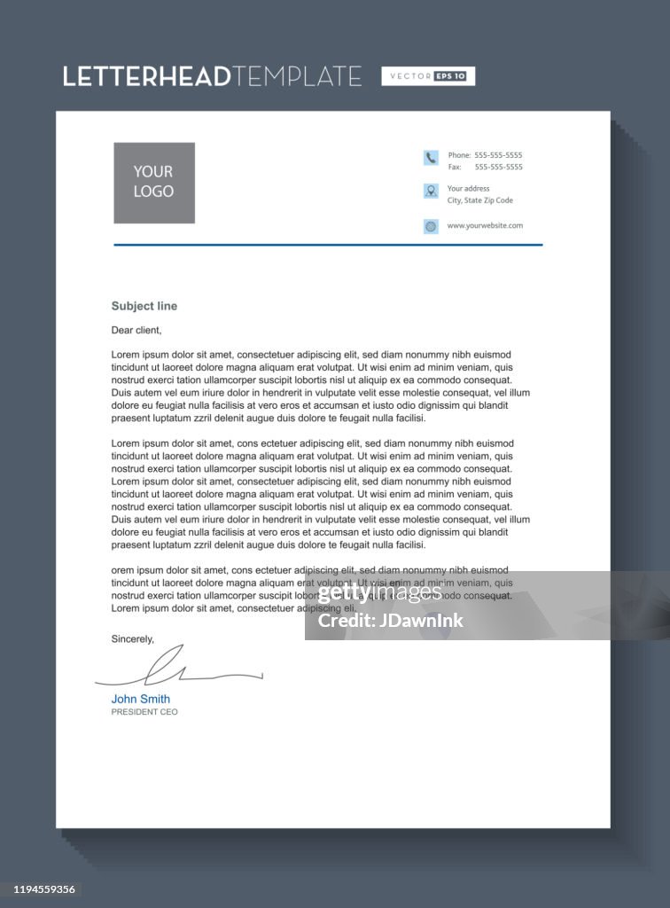 Generic Letter Head Example Generic Company Letterhead Template Design 85x11 Inches High-Res Vector ...