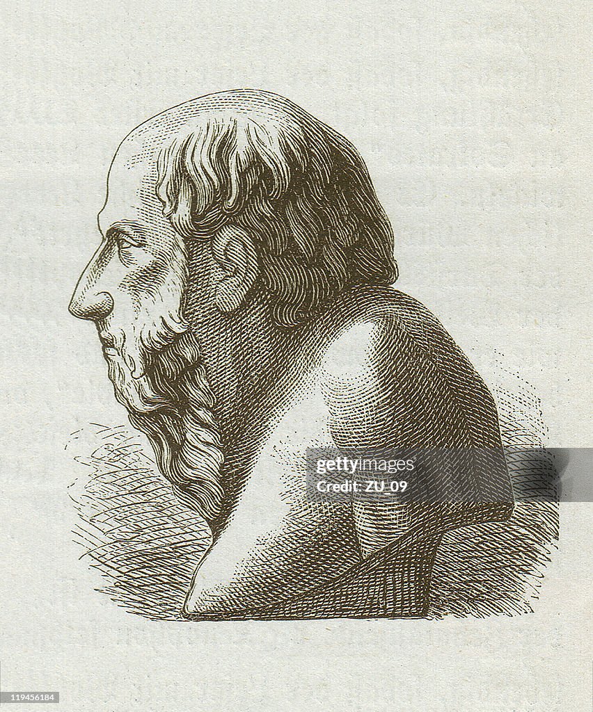 Diogenes of Sinope (c. 400/390-328/323 BC), wood engraving, published 1882