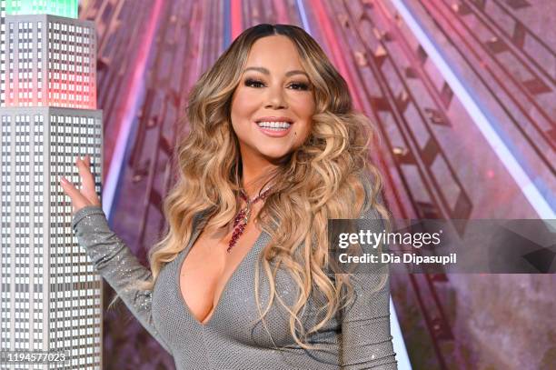 Mariah Carey lights the Empire State Building in celebration of the 25th anniversary of "All I Want For Christmas Is You" at the Empire State...