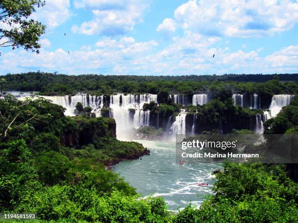 view of iguaçu falls (foz do iguaçu, paraná, brazil) - foz do iguacu stock pictures, royalty-free photos & images