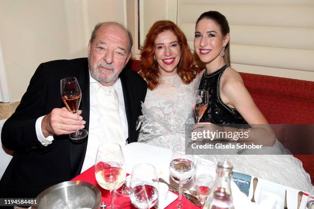 Ralph Siegel and his wife Laura Siegel, and his daughter Alana Siegel during the 47th German Film Ball party at Hotel Bayerischer Hof on January 18,...